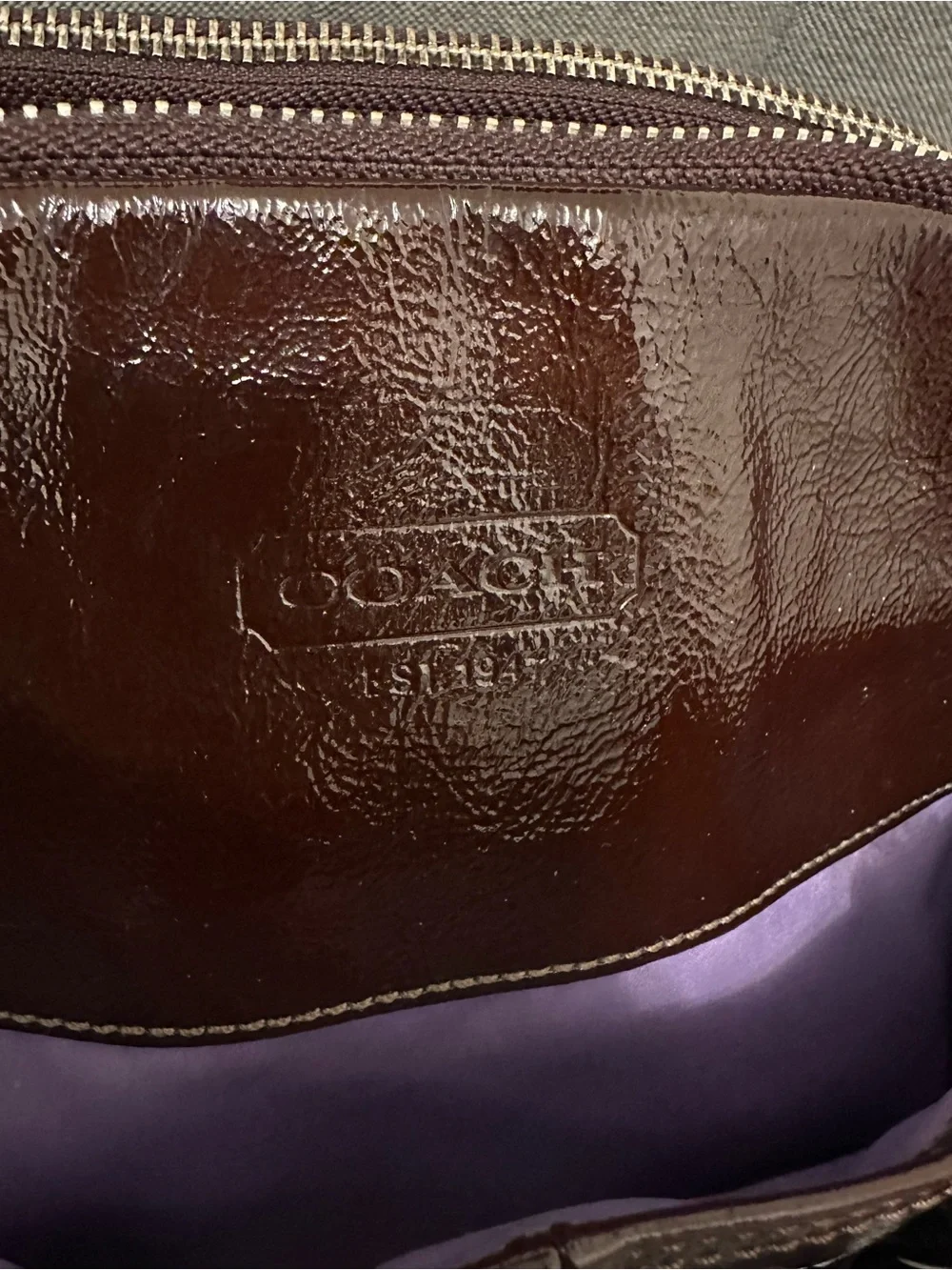 Coach Y2K Bonnie Satchel Brown patent leather